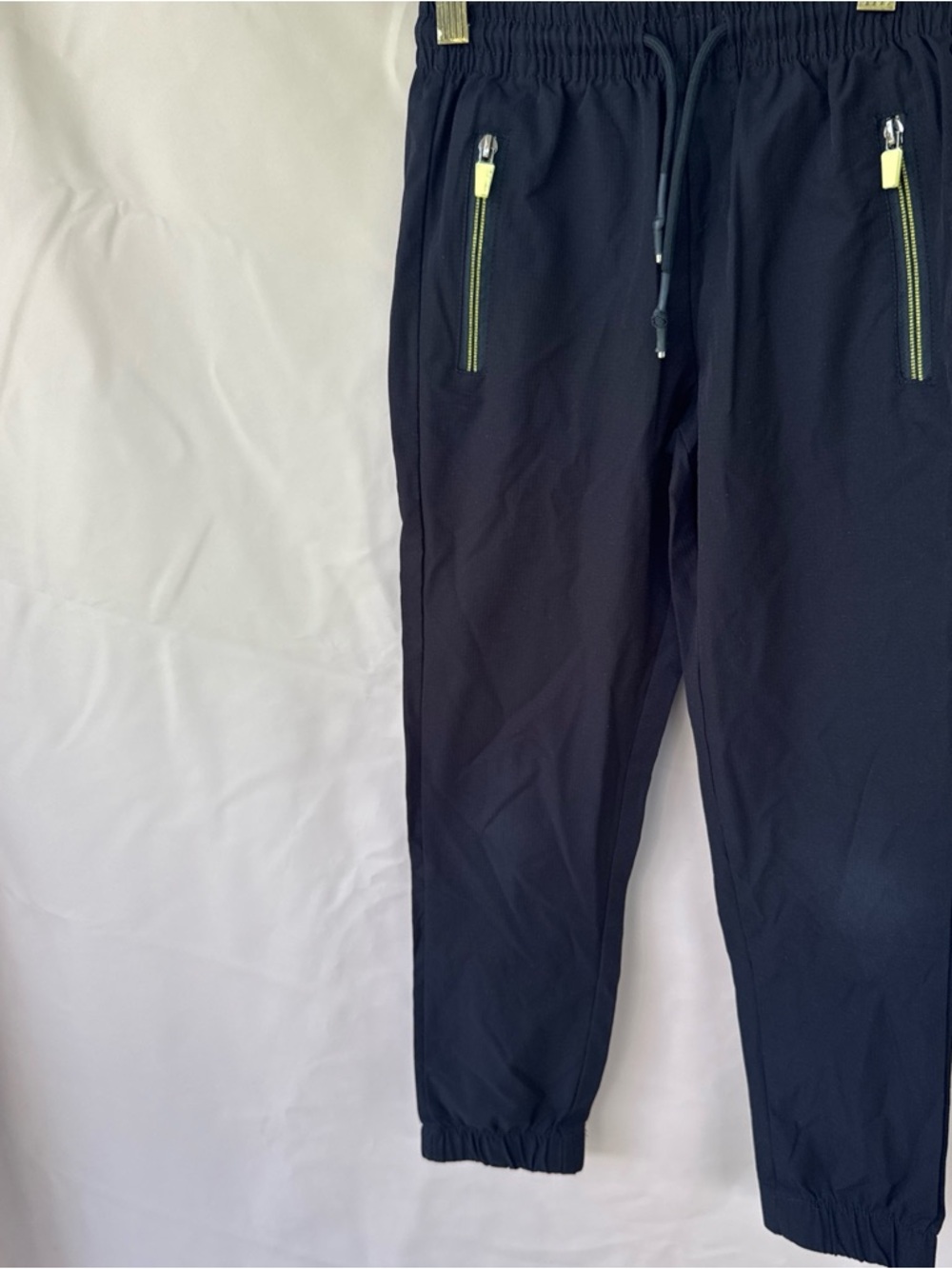 Nomad Kids Navy Joggers with Neon Yellow Zipper Accents